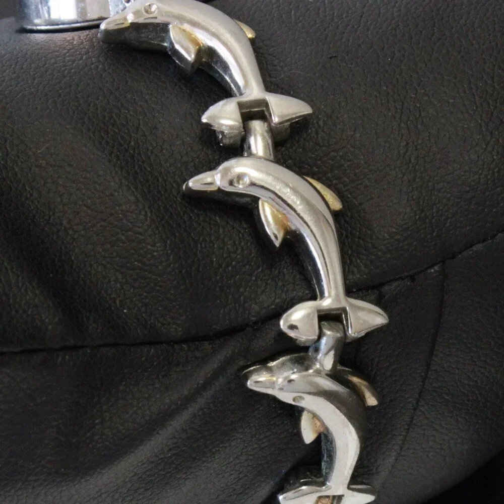 Vintage Ladies Da Vinci Quartz Watch Dolphin Bracelet Used 22mm